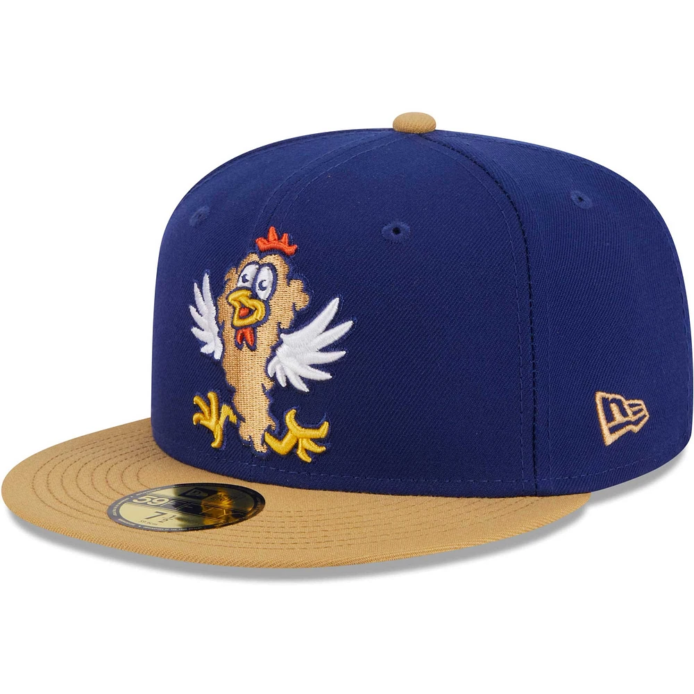 Men's New Era Navy Hampshire Fisher Cats Theme Nights Manchester Chicken Tenders 59FIFTY Fitted Hat