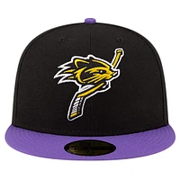 Men's New Era Purple Hampshire Fisher Cats Theme Night Hockey 59FIFTY Fitted Hat