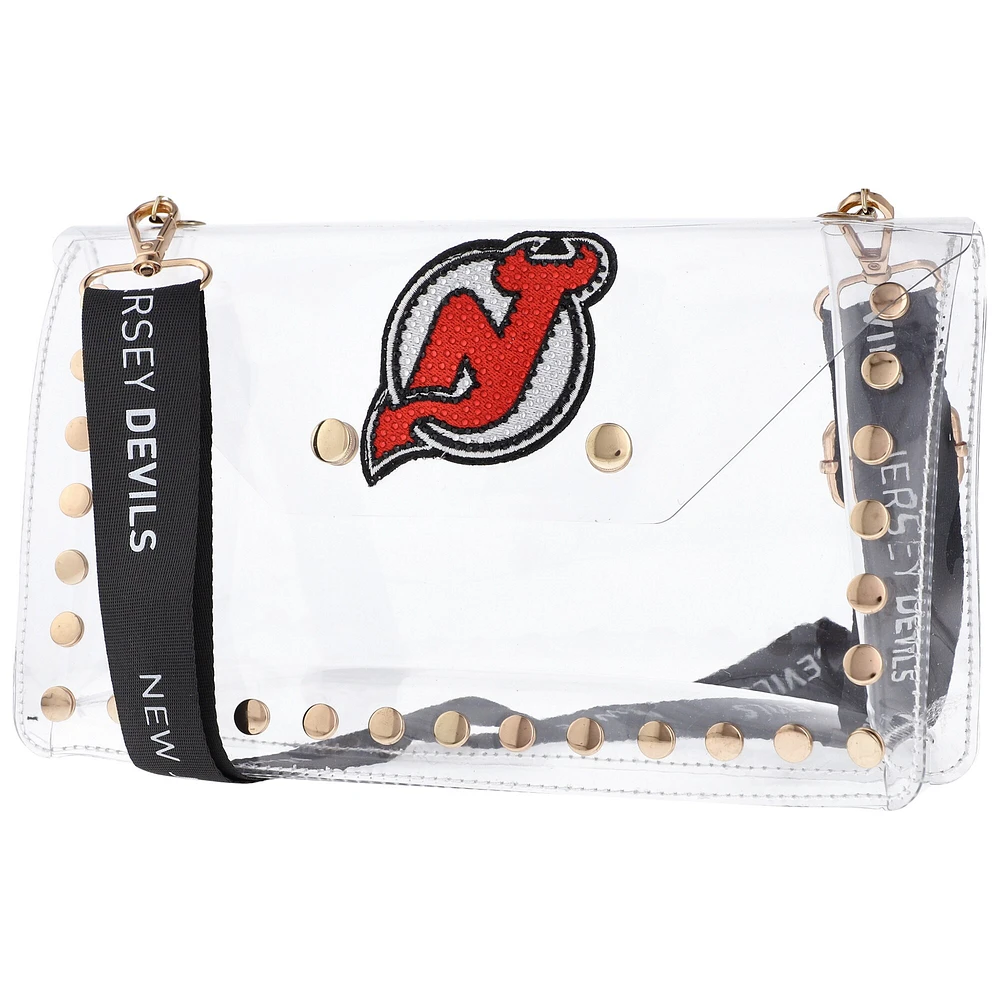 V110695 Sac enveloppe transparent Devils avec logo en cristal ACCLUGCBD