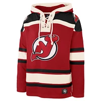 Sweat à capuche en polaire lacets de qualité supérieure pour homme '47 Red New Jersey Devils Big & Tall