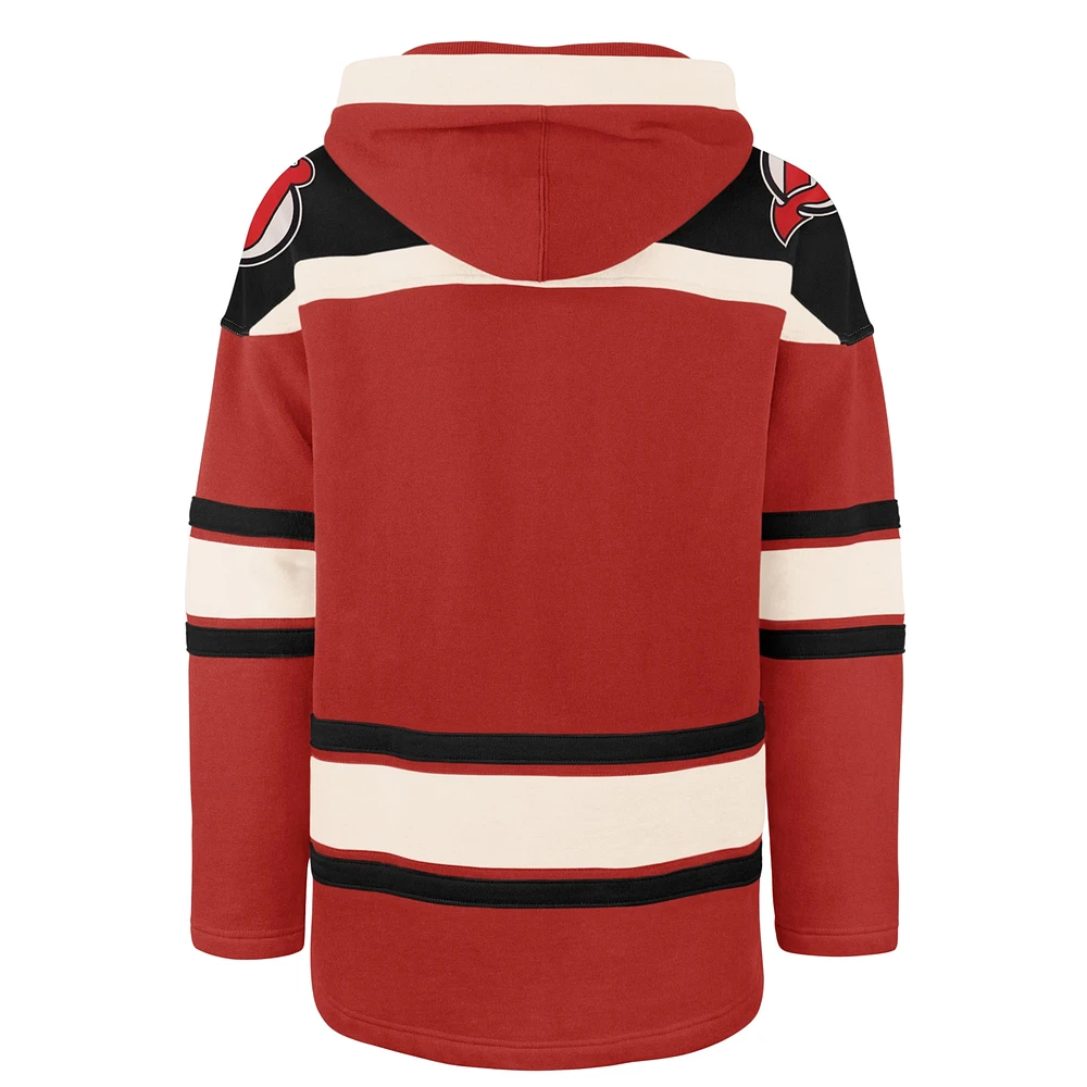 Sweat à capuche en polaire lacets de qualité supérieure pour homme '47 Red New Jersey Devils Big & Tall