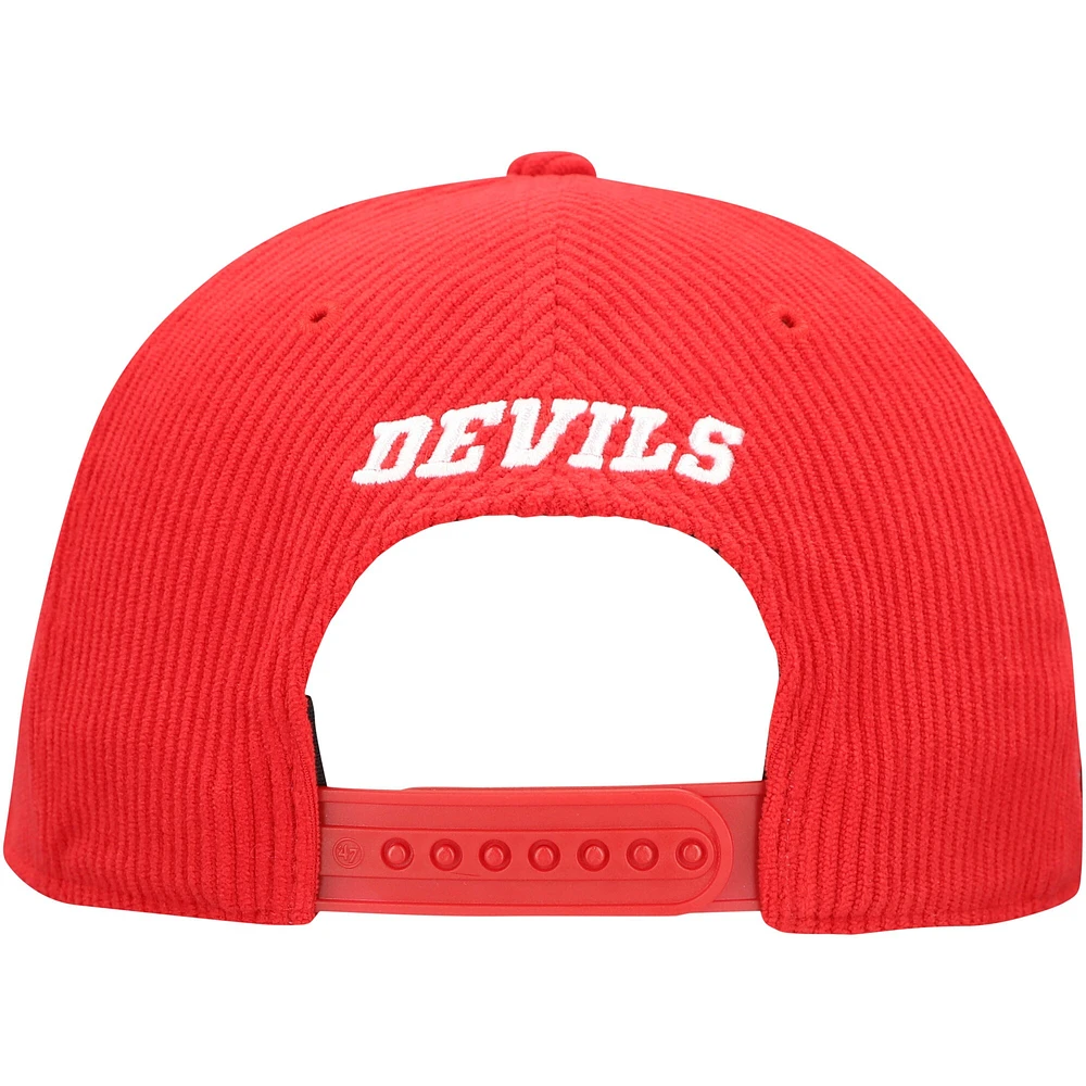 Casquette ajustable en velours côtelé Crosstown '47 Red New Jersey Devils pour homme