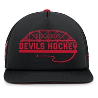 Men's Fanatics Black/Red New Jersey Devils Authentic Pro Hometown Rink Foam Trucker Snapback Hat