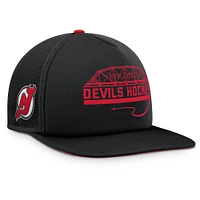 Men's Fanatics Black/Red New Jersey Devils Authentic Pro Hometown Rink Foam Trucker Snapback Hat