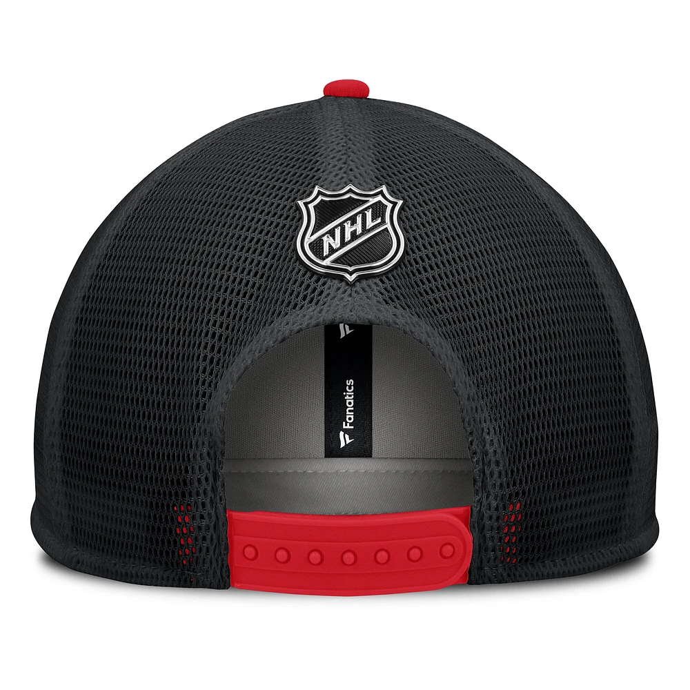 Men's Fanatics Black/Red New Jersey Devils Authentic Pro Hometown Rink Foam Trucker Snapback Hat