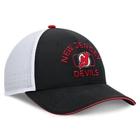 Men's Fanatics /White New Jersey Devils Authentic Pro Rink Trucker Hat