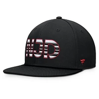 Casquette Snapback authentique Pro Alternate Jersey Fanatics noire pour homme des Devils du New Jersey