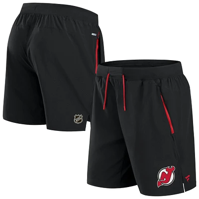 Short de performance authentique Pro Rink Fanatics pour homme, noir, New Jersey Devils