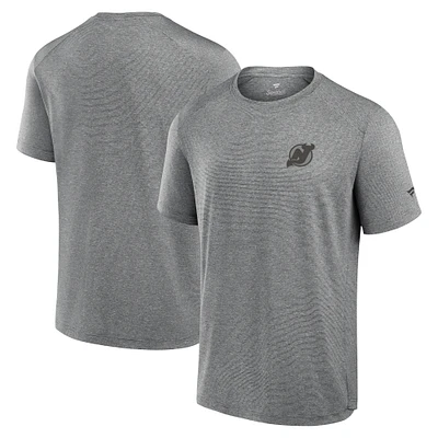 T-shirt technique noir Front Office des Devils du New Jersey Fanatics pour hommes
