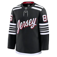 Men's Fanatics Jack Hughes Black New Jersey Devils Alternate Premium