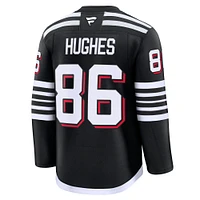 Men's Fanatics Jack Hughes Black New Jersey Devils Alternate Premium