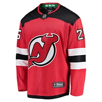 Fanatics pour hommes Jacob Markstrom rouge New Jersey Devils Home Premier Breakaway Player Maillot