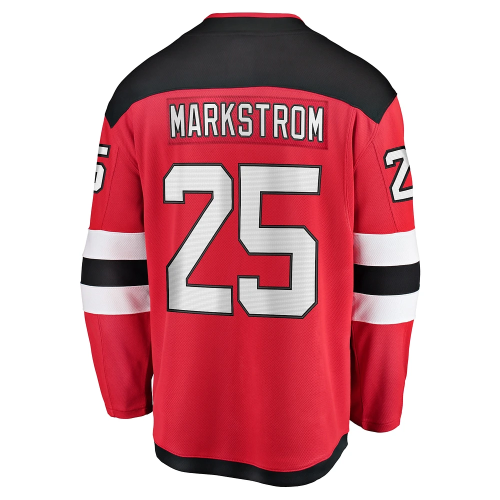 Fanatics pour hommes Jacob Markstrom rouge New Jersey Devils Home Premier Breakaway Player Maillot