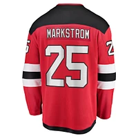 Fanatics pour hommes Jacob Markstrom rouge New Jersey Devils Home Premier Breakaway Player Maillot