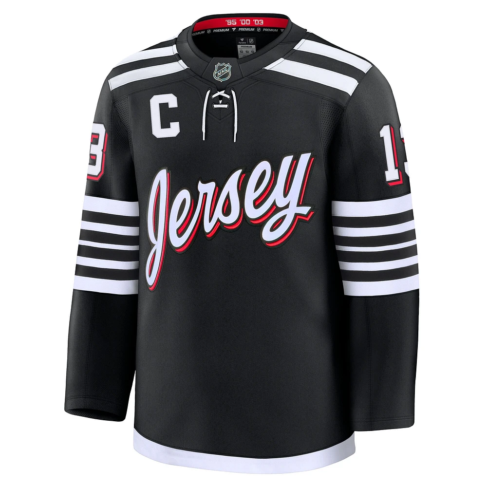 Men's Fanatics Nico Hischier Black New Jersey Devils Alternate Premium