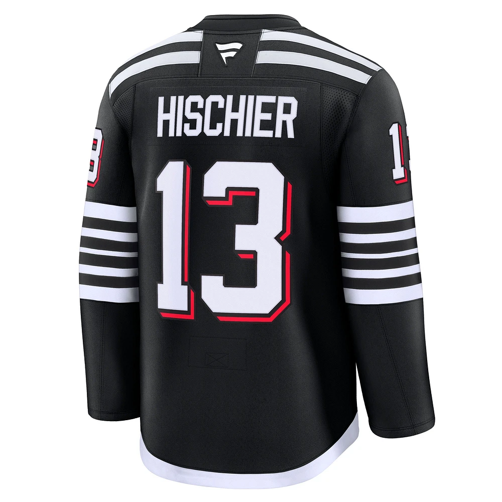 Men's Fanatics Nico Hischier Black New Jersey Devils Alternate Premium