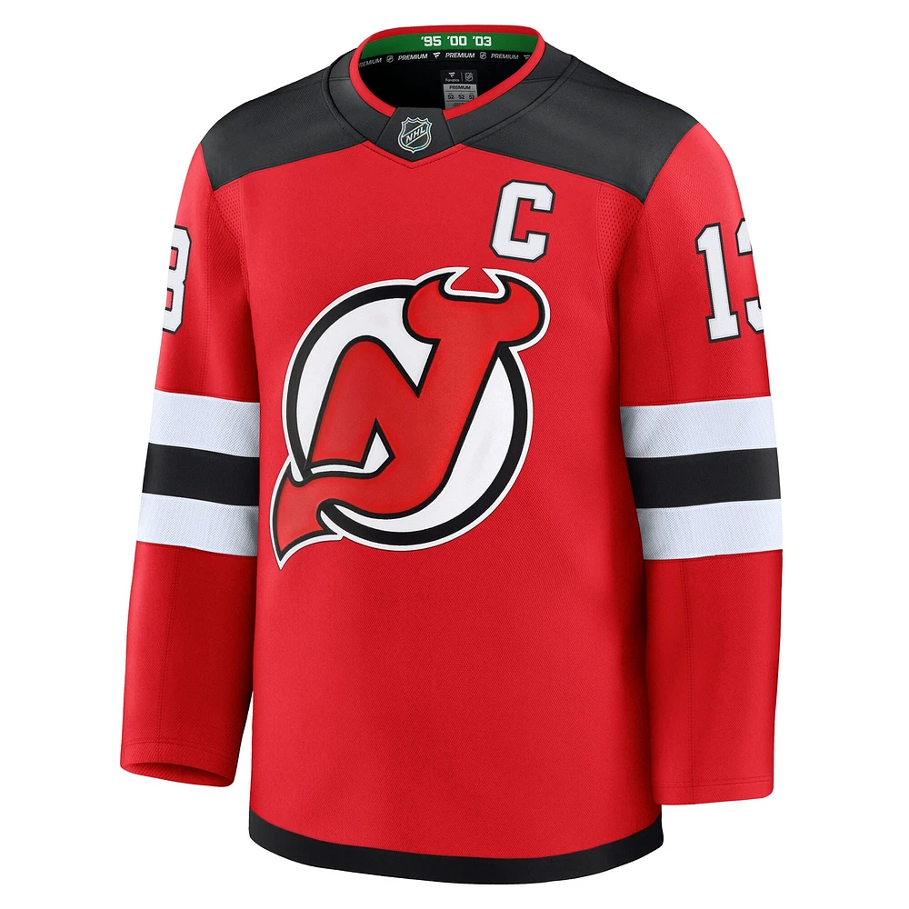 Men's Fanatics Nico Hischier Red New Jersey Devils Home Premium