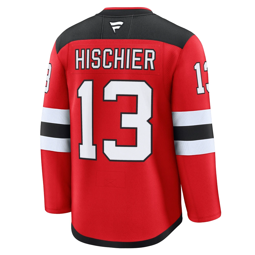 Men's Fanatics Nico Hischier Red New Jersey Devils Home Premium