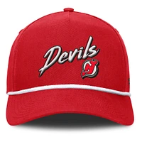 Men's Fanatics Red New Jersey Devils Decades Collection A-Frame Rope Adjustable Hat