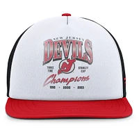 Men's Fanatics White/Red New Jersey Devils Decades Collection Foam Front Snapback Hat