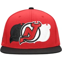 Men's Mitchell & Ness Red New Jersey Devils Soul Triple Up Snapback Hat