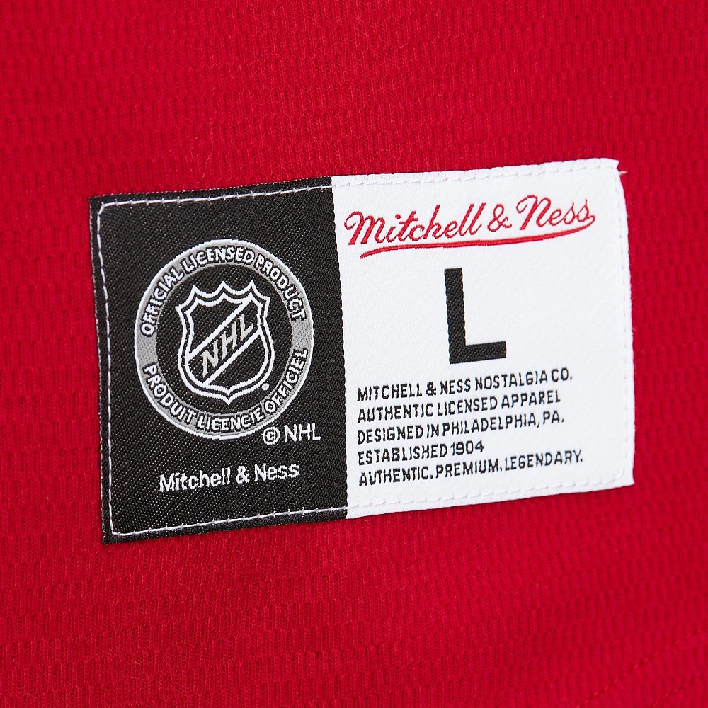 Men's Mitchell & Ness  Red New Jersey Devils Thermal Henley Long Sleeve T-Shirt