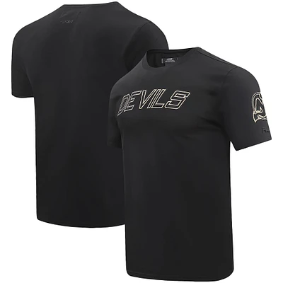 T-shirt Pro Standard noir avec le mot-symbole des Devils du New Jersey pour hommes