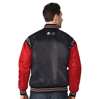 Men's Starter Black New Jersey Devils 2024 NHL Global Series Full-Snap Varsity Jacket