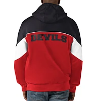 Men's Starter  Red/Black New Jersey Devils Power Forward Full-Zip Hoodie