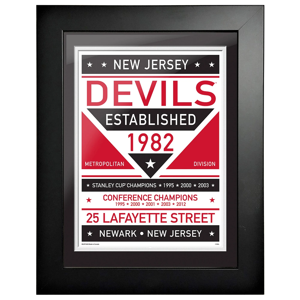 New Jersey Devils - 12'' x 16'' Dual Tone Framed Artwork