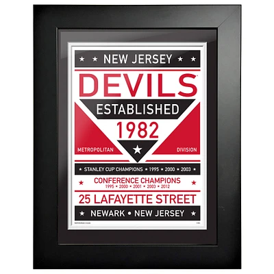 New Jersey Devils - 12'' x 16'' Dual Tone Framed Artwork