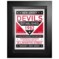 New Jersey Devils - 12'' x 16'' Dual Tone Framed Artwork
