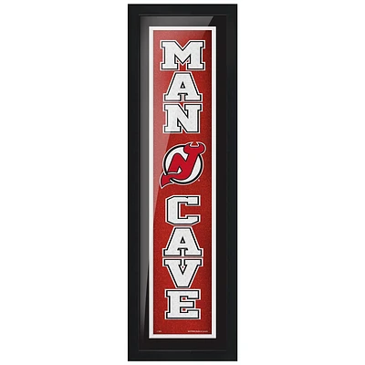 New Jersey Devils - 6'' x 22'' Man Cave Framed Sign