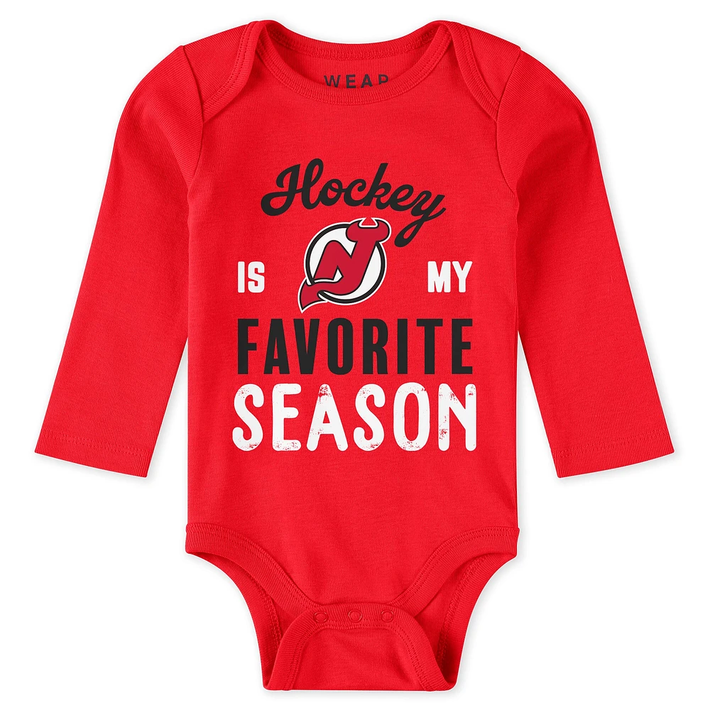Newborn & Infant WEAR by Erin Andrews New Jersey Devils Turn Me Around Bodysuits Pants 3-Piece Set