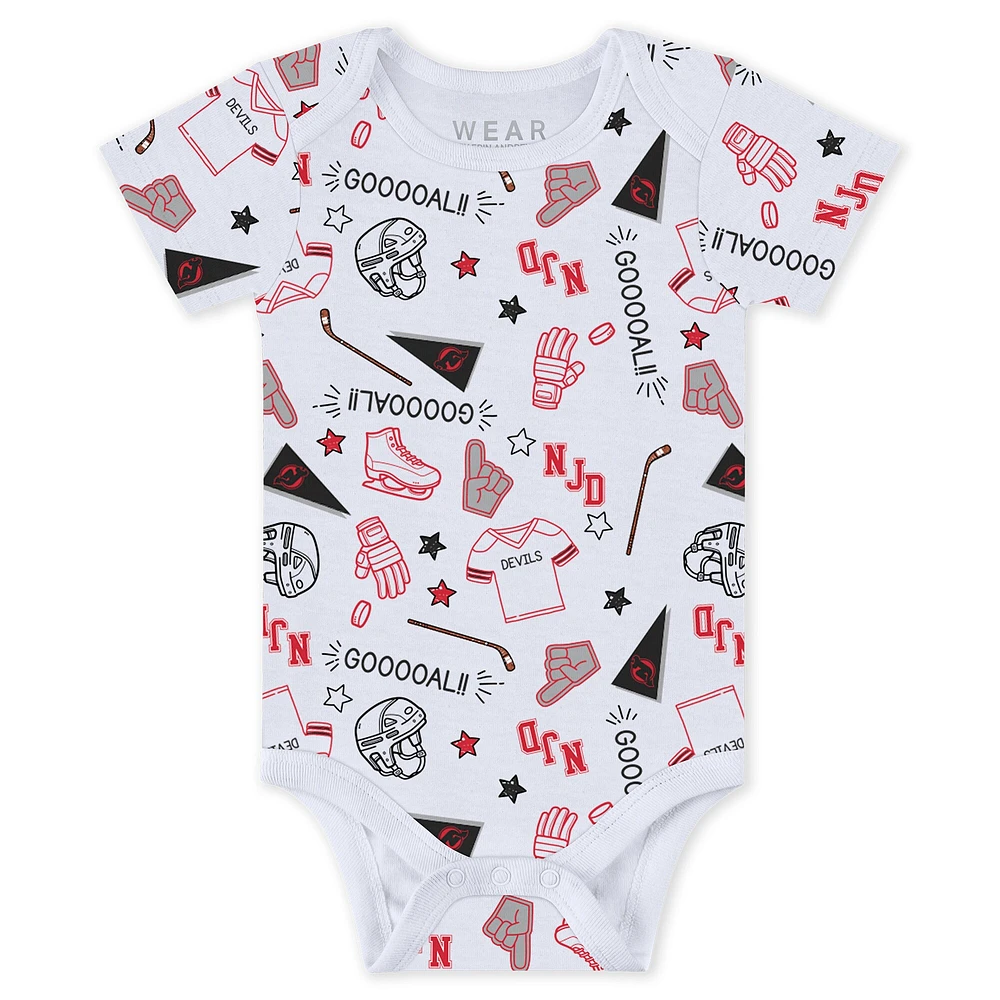Newborn & Infant WEAR by Erin Andrews New Jersey Devils Turn Me Around Bodysuits Pants 3-Piece Set