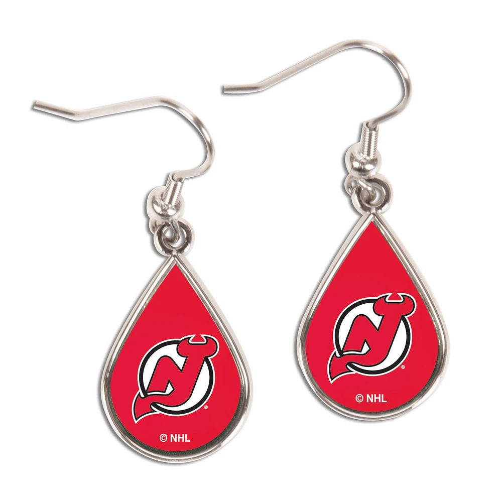 WinCraft Boucles d'oreilles pendantes en forme de larme des Devils du New Jersey