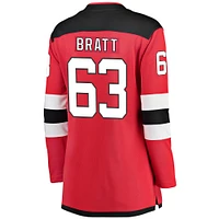 Women's Fanatics Jesper Bratt Red New Jersey Devils Home Breakaway Player