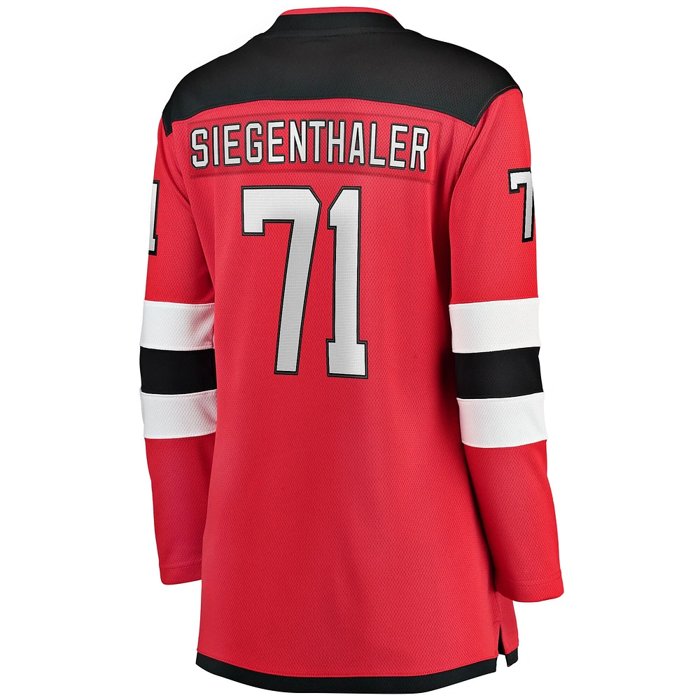 Women's Fanatics Jonas Siegenthaler Red New Jersey Devils Home Breakaway Player