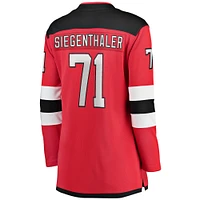 Women's Fanatics Jonas Siegenthaler Red New Jersey Devils Home Breakaway Player