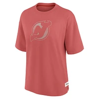 Women's Fanatics Red New Jersey Devils Oversized Elements Raw Edge Future Ground T-Shirt