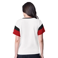 Women's G-III 4Her by Carl Banks  White New Jersey Devils Rink Oversized Rhinestone V-Neck T-Shirt