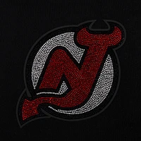 Women's Pro Standard  Black New Jersey Devils Jewels Cropped Pullover Hoodie