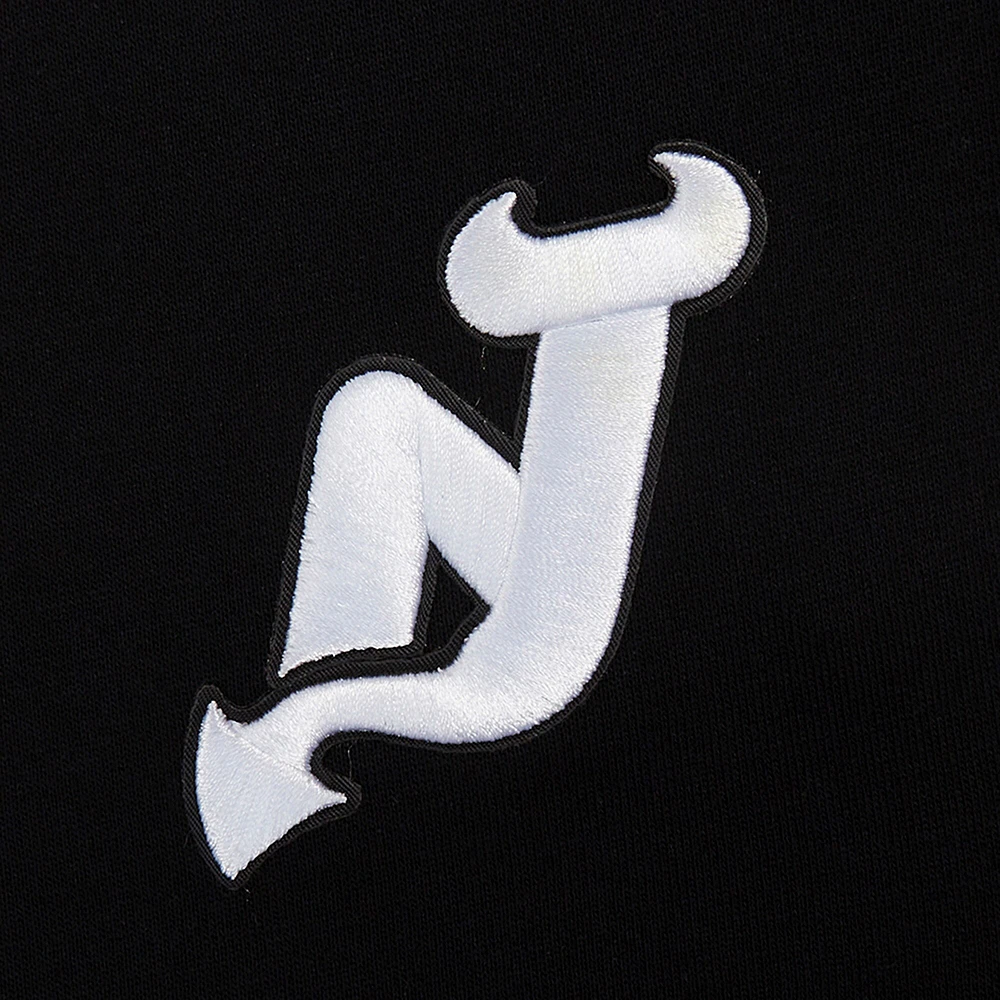 Women's Pro Standard  Black New Jersey Devils Jewels Cropped Pullover Hoodie