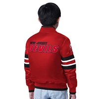 Youth Starter  Red/Black New Jersey Devils Scout 1 Full-Snap Varsity Jacket