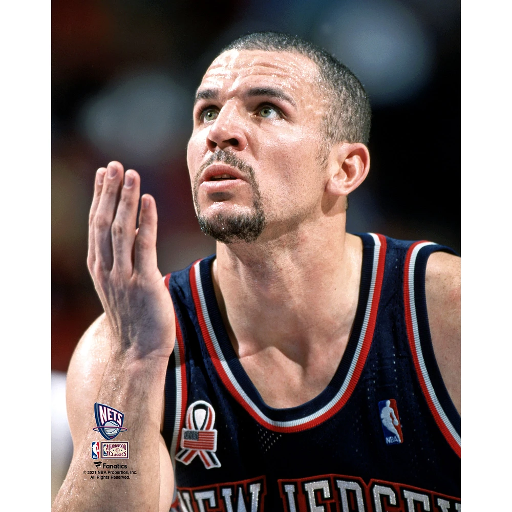 Jason Kidd New Jersey Nets Unsigned Hardwood Classics Free Throw Line Signature Routine Photograph