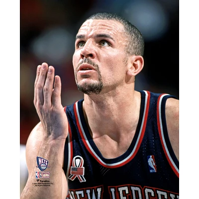Jason Kidd New Jersey Nets Unsigned Hardwood Classics Free Throw Line Signature Routine Photograph