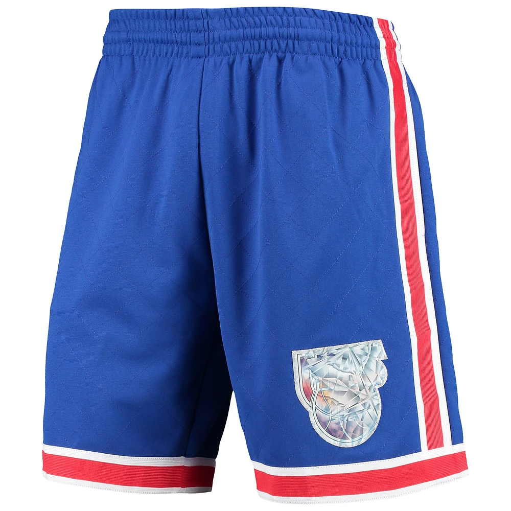 Men's Mitchell & Ness Blue New Jersey Nets 1993 Hardwood Classics 75th Anniversary Swingman Shorts
