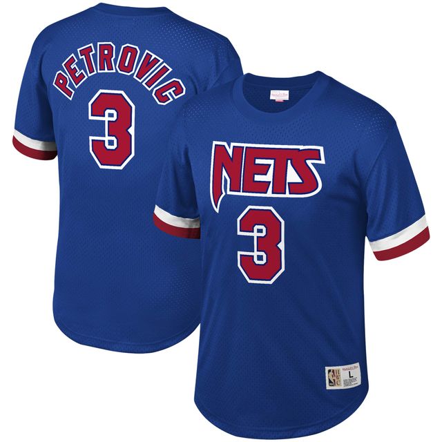 T-shirt en maille Mitchell & Ness Drazen Petrovic Royal New Jersey Nets pour hommes