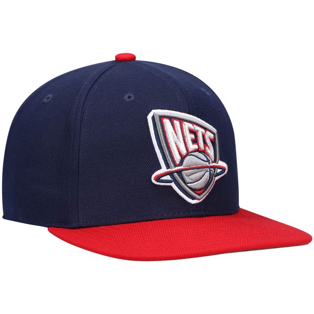 Casquette pour homme Mitchell & Ness Navy/Red New Jersey Nets Hardwood Classics Team Two-Tone 2.0 Snapback