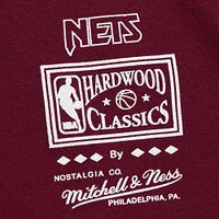 T-shirt à manches longues pour hommes Mitchell & Ness New Jersey Nets Hardwood Classics Ivy League rouge